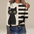 thumbnail image 2 of MVRLSH Womens Tops Blouse Casual Fall O Neck Long Sleeve Graphic Printed Daily Fashion Pullover Sweat Loose Fit Blouses Pink - XXL, 2 of 4