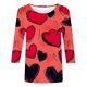 thumbnail image 4 of RKSTN Valentines 3/4 Sleeve Tops for Women Oversized Crewneck Valentine's Day Graphic Printed Short Sleeve T Shirt Womens Casual Round Neck Loose Comfy Loves Heart Print Three Quarter Sleeve Shirts, 4 of 6