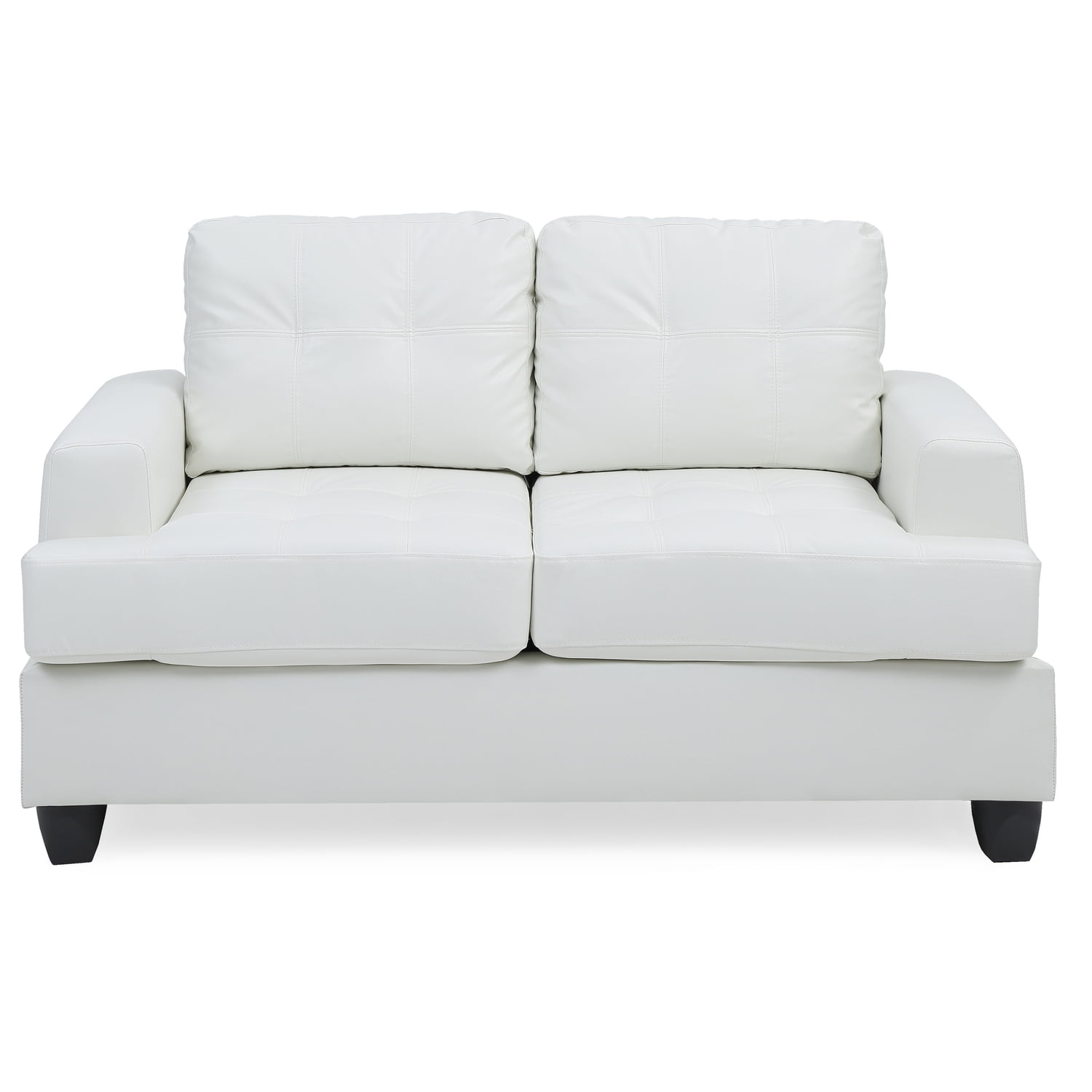 Glory Furniture Sandridge Faux Leather Loveseat in White