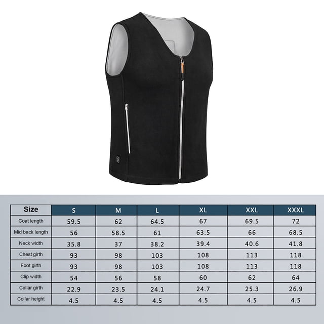 Chaleco calefactable 5 zonas de calefacción Chaqueta calefactable de forro polar cálido para invierno (Negro 2XL) Ehuebsd Para estrenar