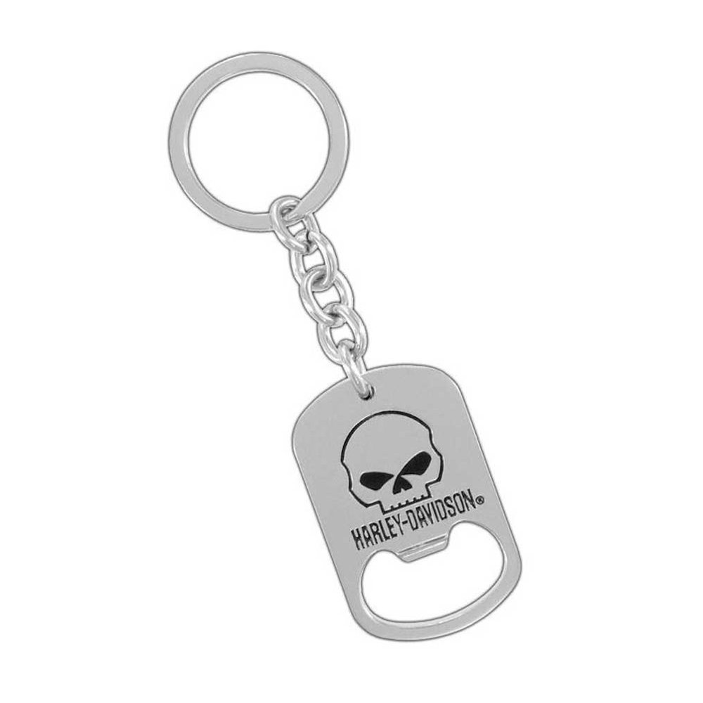HarleyDavidson Willie G Skull Bottle Opener Key Chain, Silver