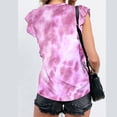 thumbnail image 7 of Lzobxe Going Out Tops for Women Spring /Summer Lace Flying Sleeves Round Neck Tie Dyed T-shirt,Sizes S-2XL, 7 of 7