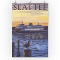 thumbnail image 2 of Seattle, Washington, Ferry Sunset and Gull (24x36 Giclee Gallery Art Print, Vivid Textured Wall Decor), 2 of 3