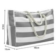 thumbnail image 3 of Sunsanly Striped Beach Bag with Zipper Closure Beach Bag with Side Pocket Thick Braided Rope Internal Waterproof Pocket Sandproof Zipper Closure Capacity, 3 of 6