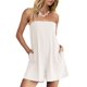 thumbnail image 1 of Pantalones cortos sin tirantes ReachMe para mujer, color crema con bolsillos, 1 of 6
