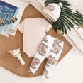 thumbnail image 4 of Splozh Baby Boy Clothes Winter 3 6 9 12 18 Months Newborn Boy Clothes Set Cute Cartoon Printed Short Sleeve Pants Three Piece Set,Khaki,3-6 Months, 4 of 7
