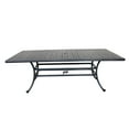 thumbnail image 4 of iPatio Outdoor All-Weather and Durable 46x86 Inch Rectangular Aluminum Dining Table with an umbrella opening for Patio, Garden, and Terrace (Dessert Night), 4 of 5