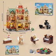 TERRAMUS University Club House Building Set with Light, 1629 Pcs City Campus Architecture Model Home Office Decor Building Blocks Kit, Creative Building Toys for Age 12+