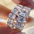 thumbnail image 2 of Womens Diamond Cut Zircon Ring Sterling Silver Inlaid Wedding Engagement Jewelry Elegant Gift For Her Style Up, 2 of 5