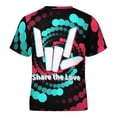 thumbnail image 6 of Share The Love T Shirts, 3D Print Short Sleeve for Boys Girls, Casual Graphic Tee Tops, 6 of 10