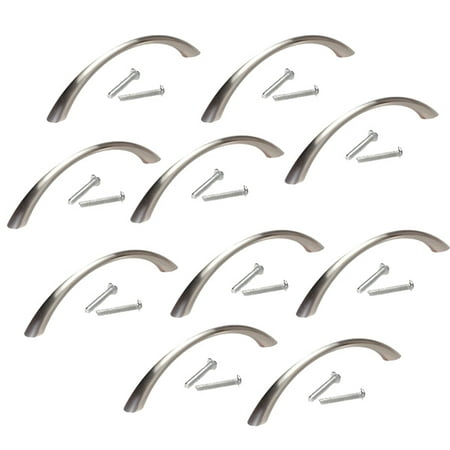 - Arc Shaped Ceramic Kitchen Cupboard Cabinet Drawer Door Knobs Pull Handles (Chrome), 10pcs Pack