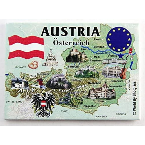 Austria EU Series Souvenir Fridge Magnet 2.5 inches X 3.5 inches