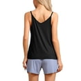 thumbnail image 3 of INSPIRE CHIC Women's Camisoles Sleeveless Pajamas Base Layer Spaghetti Straps Sleep V Neck Tank Tops XL 2packs Black, 3 of 6