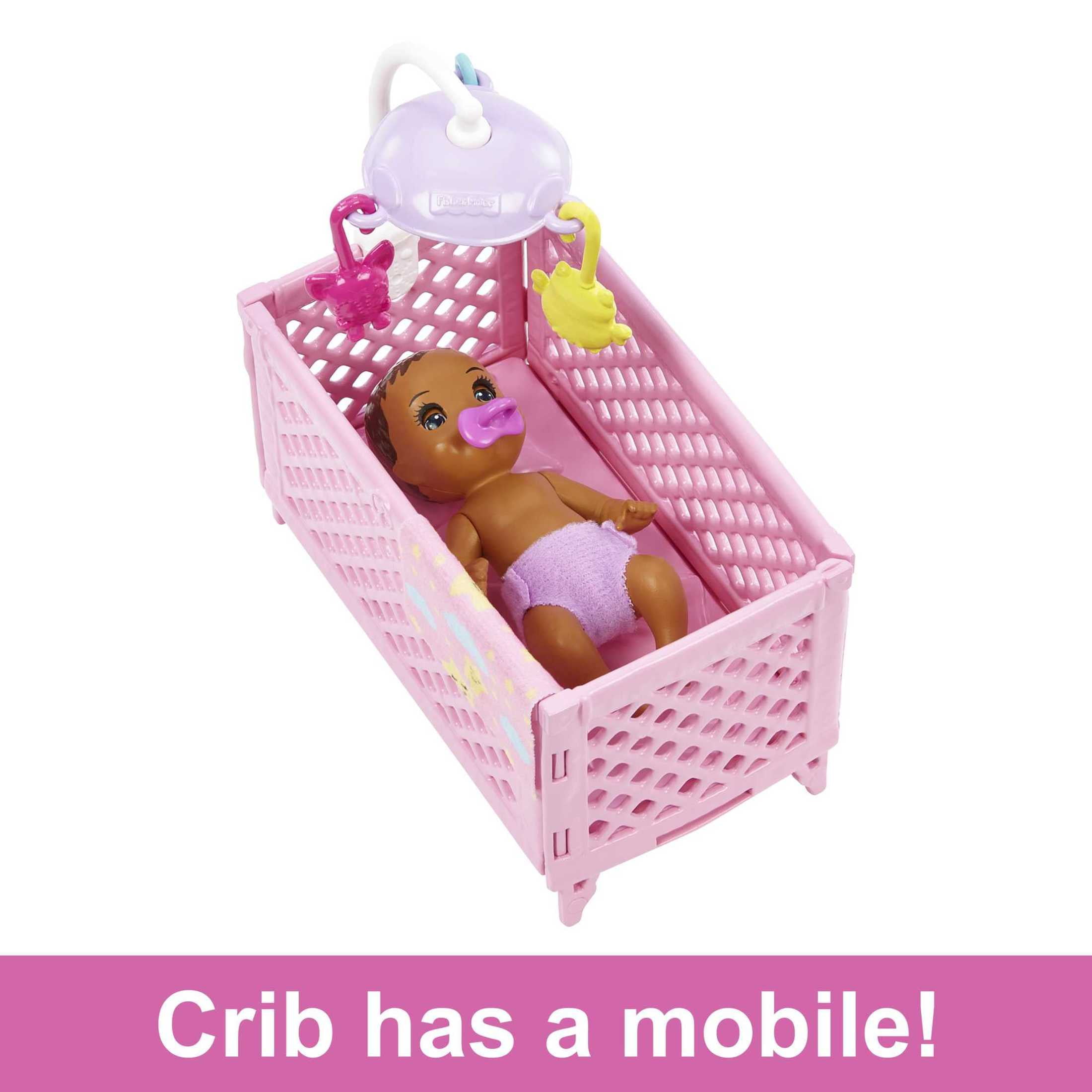 Barbie Skipper Babysitters Inc Bedtime Set Brunette Doll Sleepy Baby Doll Crib Accessories Walmart