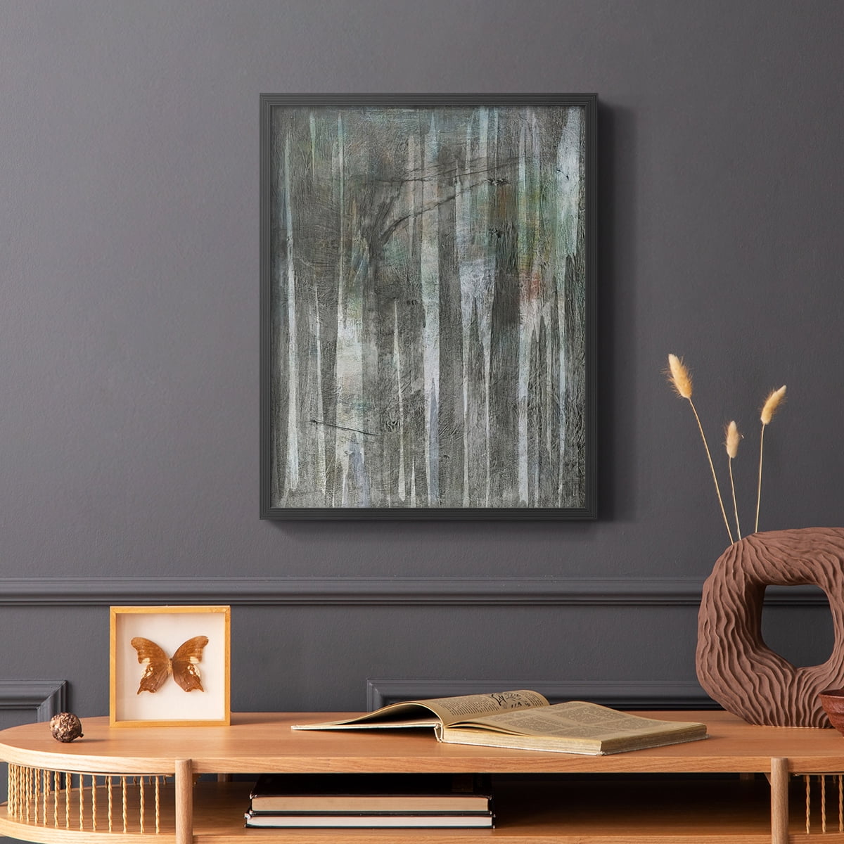 Birch Forest Abstracts II Framed Print in Black Solid Wood Framed Print No Nail Hanging
