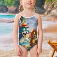 thumbnail image 2 of Tom And Jerry Girls One Piece Swimsuits Summer Beach Bathing Suit Kids Cute Swimwear, 2 of 6