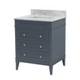 thumbnail image 4 of Eleanor 30" Bathroom Vanity with Marine Gray Cabinet and Carrara Marble Top, 4 of 7