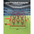 thumbnail image 3 of 8x8ft Football Training Throwing Net with 6 Target Pockets Knotless Design Includes Straps and Carry Case for QB Accuracy Red, 3 of 6