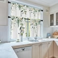 thumbnail image 4 of Spring Leaves Kitchen Window Curtains Valance and Tier Set 36 Inch, Green Eucalyptus Leaves 3 Piece Set Short Curtains for Window, Summer Window Treatment Tiers for Living Room Bedroom, 4 of 6