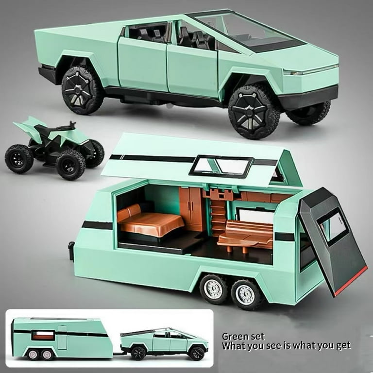 1/24 Scale Silver Tesla Cybertruck Diecast Model Toy - Alloy