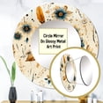 thumbnail image 3 of Designart "Gypsy Rustic Fusion" Floral Rund Mirror For Wall Decor - Large Brown Round Printed Mirror -Cottage Round Living Room Mirror - 23" x 23", 3 of 6