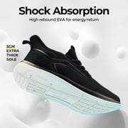 FitVille Men's Extra Wide Walking Shoes Athletic Sneakers Lightweight for Hands Free, Black, 10.5 x-Wide