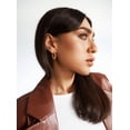 thumbnail image 3 of MEVECCO 14K Gold Plated Chunky Dainty Loop Spike Bead Open Circle C Hoop Earrings for Women, 3 of 5