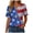 A88-Blue, variant on XZNPDUCQ USA 250th Anniversary Shirt Women Independence Day Stylish Casual Loose Three Button V Neck Short Sleeved T Shirt Top 4th of July Gift (XL,A88-Dark Blue)