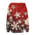 thumbnail image 6 of Women's Fashionable Casual Zippered Hooded Sweatshirt Jacket with Christmas Print and Drawstring, Furry Plush for Winter,Watermelon Red,2XL, 6 of 7