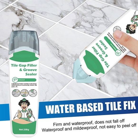 Usloyux Calfeutrant pour Joints de Carrelage, Remplisseur et Scellant pour Carreaux de Sol en Céramique, Agent de Calfeutrage Imperméable pour Salle de Bain Cuisine Douche, Répare les Lignes de Joints de Carrelage Craquelé pour Usage Intérieur Extérieur