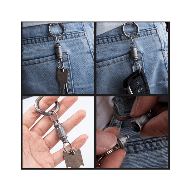 Titanium Quick Release Keychain,Detachable Key Ring Pull Apart
