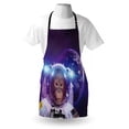 thumbnail image 3 of Space Apron Astronaut Monkey on Outer Space with Planet Earth Background Humor Image Print, Unisex Kitchen Bib Apron with Adjustable Neck for Cooking Baking Gardening, Violet White, by Ambesonne, 3 of 3
