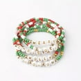 thumbnail image 3 of Multicolor Beads Merry Christmas Stretchy Bracelets Handmade Faith Blessed Gifts, 3 of 8