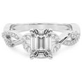 thumbnail image 3 of IGI Certified 3 Carat Emerald Shape Lab Grown Diamond Engagement Ring | 14K White Gold | Harlow Twisted Shank Diamond Ring| FG-VS1-VS2 Quality Friendly Diamonds, 3 of 5