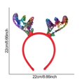 thumbnail image 1 of Diadema navideña con diseño de cuerno de alce, estrella, copo de nieve, diadema de lentejuelas para árbol de Navidad de Papá Noel, decoración navideña para niños y niñas, 1 of 4
