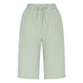thumbnail image 5 of Shorts With Pockets for Women Workout Summer Cotton Sweat Shorts Women's Solid Color Shorts Casual Women's Shorts Capris Green Xxxl, 5 of 9