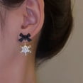 Bow Snowflake Earrings Female Design High End Of Temperament Wild