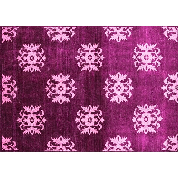 Ahgly Company Indoor Rectangle Oriental Pink Industrial Area Rugs, 2' x 4'