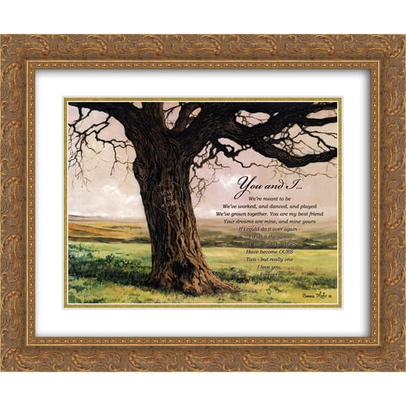 Forever 2x Matted 24x20 Gold Ornate Framed Art Print by Bonnie Mohr