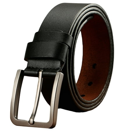 Men's Jean Belt Classic Metal Buckle Handcrafted Leather Belt