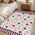 thumbnail image 4 of 3'x5' Area Rugs, 4th of July Indoor Outdoor Area Rug for Living Room Bedroom, Blue Red Striped Stars Independence Day Washable Bathroom Rugs Kitchen Floor Carpet Mats Home Decor Aesthetic, 4 of 8