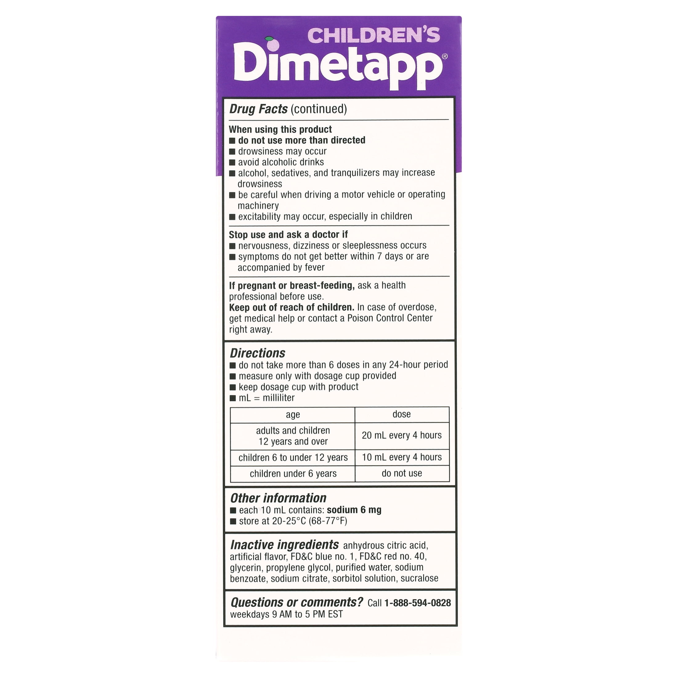 Dimetapp Children's Cold & Allergy Grape 8 oz (Pack of 2)