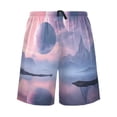 thumbnail image 2 of Men's Pajama Shorts Bottoms with Pockets Soft Lightweight Lounge Sleep Wear Beautiful Alien Landscape, 2 of 6