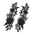 thumbnail image 4 of 1 Pair Lace Flower Applique for Bridal Accessories Supply Wedding Dress DIY Black, 4 of 8