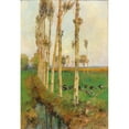 thumbnail image 2 of Marie Egner 11x14 Gold Ornate Wood Frame and Double Matted Museum Art Print Titled - A Poplar-Lined Avenue with Turkeys, 2 of 4