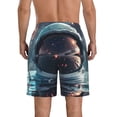 thumbnail image 3 of KLL Astronaut Helmet Reflections Men's Casual Summer Beach Shorts Hawaiian Shorts with Pockets-3X-Large, 3 of 5