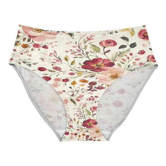 Women's Underwear Vintage Floral Print Pattern Hipster Panties Underwear for women, X-Small