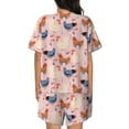 thumbnail image 3 of Bixox Women's Funny Chicken Printed Pajama Set 2 Piece Lounge Set Top and Shorts Soft Pajamas, Shorts with Pockets, 3 of 7