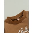 thumbnail image 5 of Qtinghua Toddler Baby Boys Birthday Outfit Letter Print Fall Sweatshirt Long Sleeve Pullover Tops Autumn Clothes Brown 18-24 Months, 5 of 8