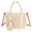 White-3, variant on Spencer Women Crochet Round Straw Crossbody Shoulder Bag Handmade Woven Beach Messenger Handbag Purse with Tassels "Beige"